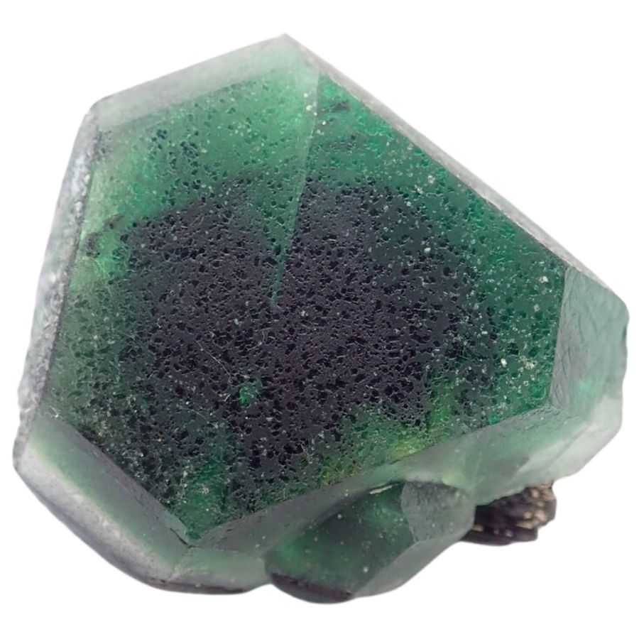 deep green translucent fluorite crystal