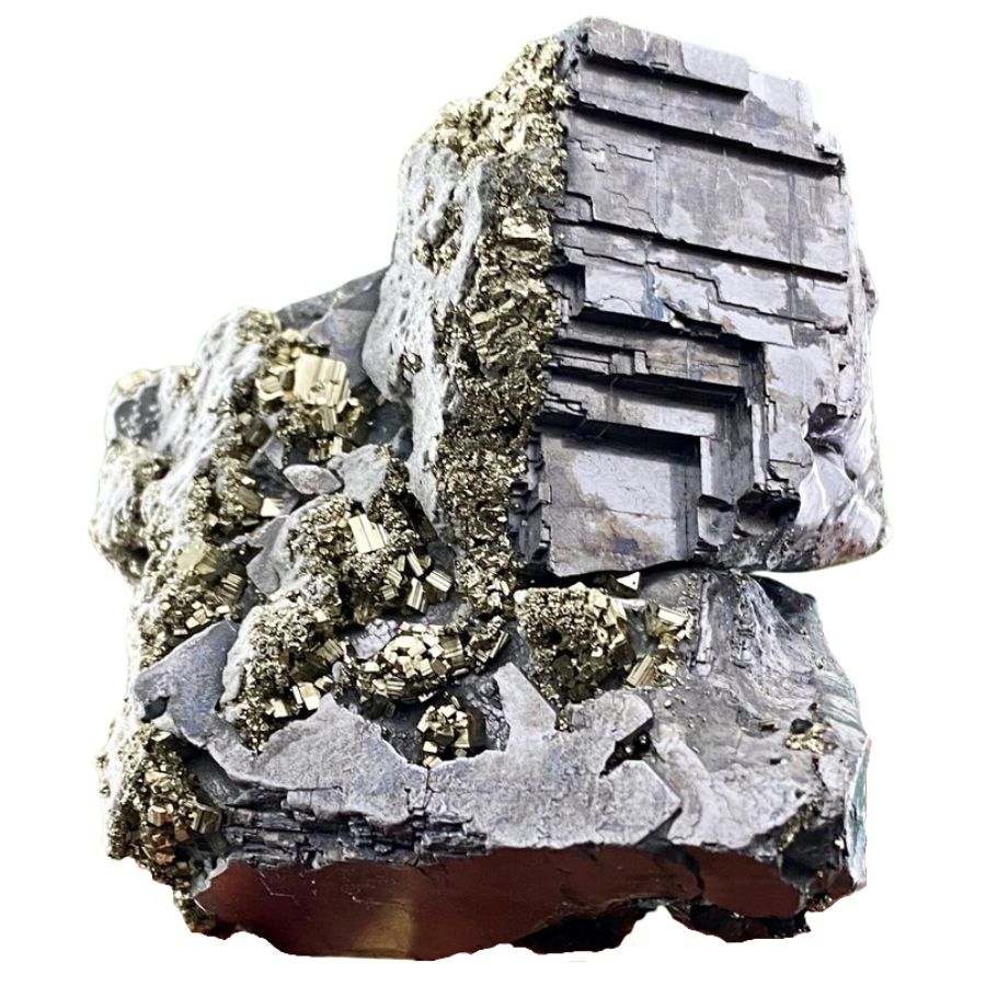 cubic metallic gray galena crystals