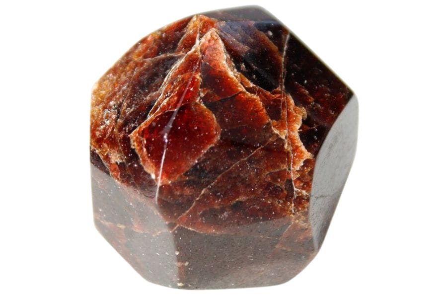 deep red almandine garnet crystal with smooth faces
