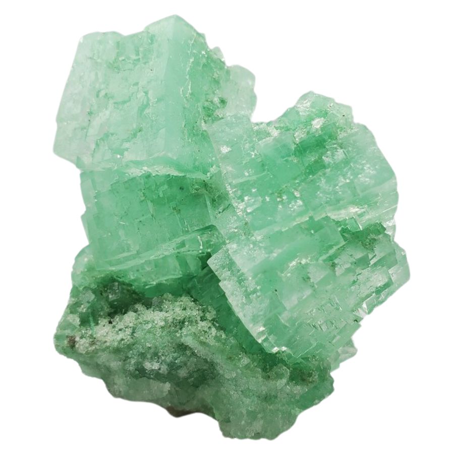 green halite crystal cluster