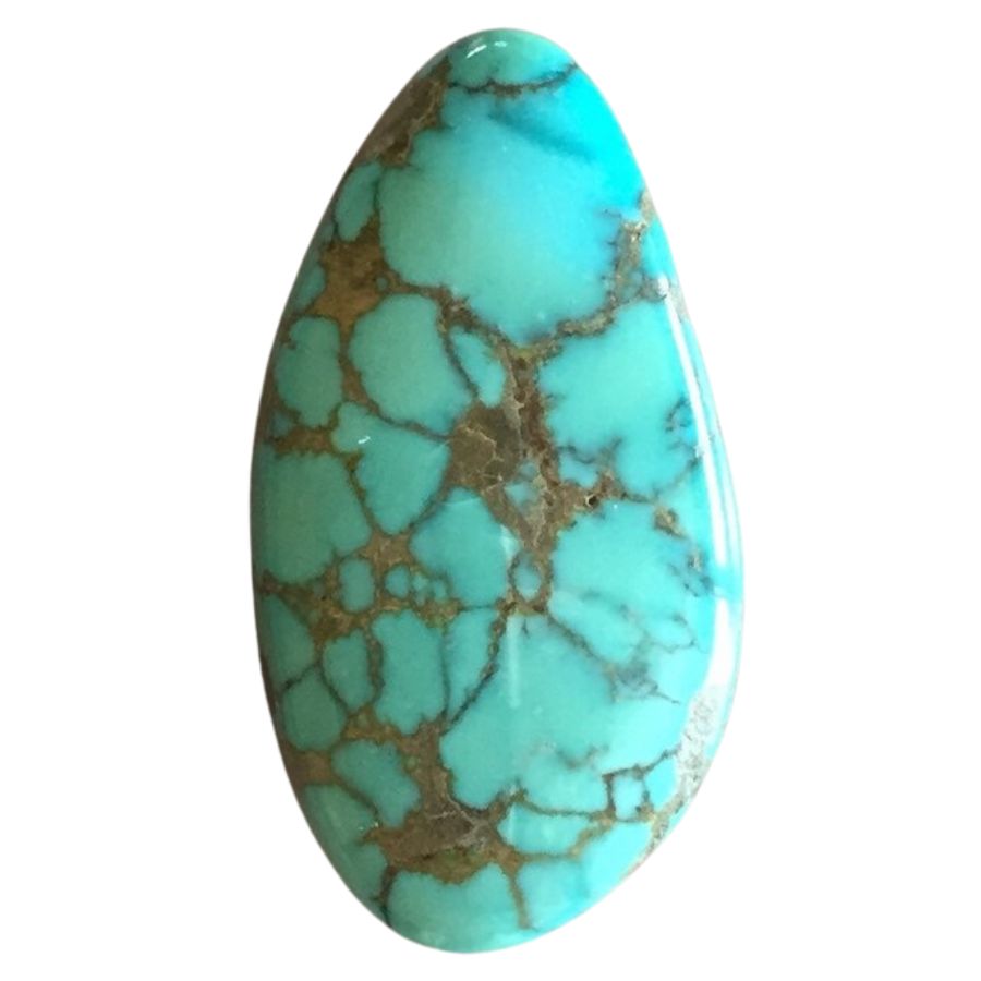 sky blue Indian Mountain turquoise cabochon with a brown matrix