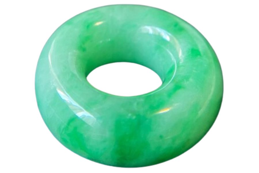 bright green polished jade donut