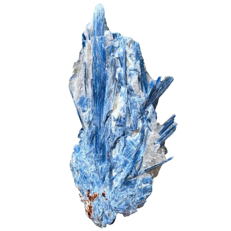 bright blue kyanite crystal cluster