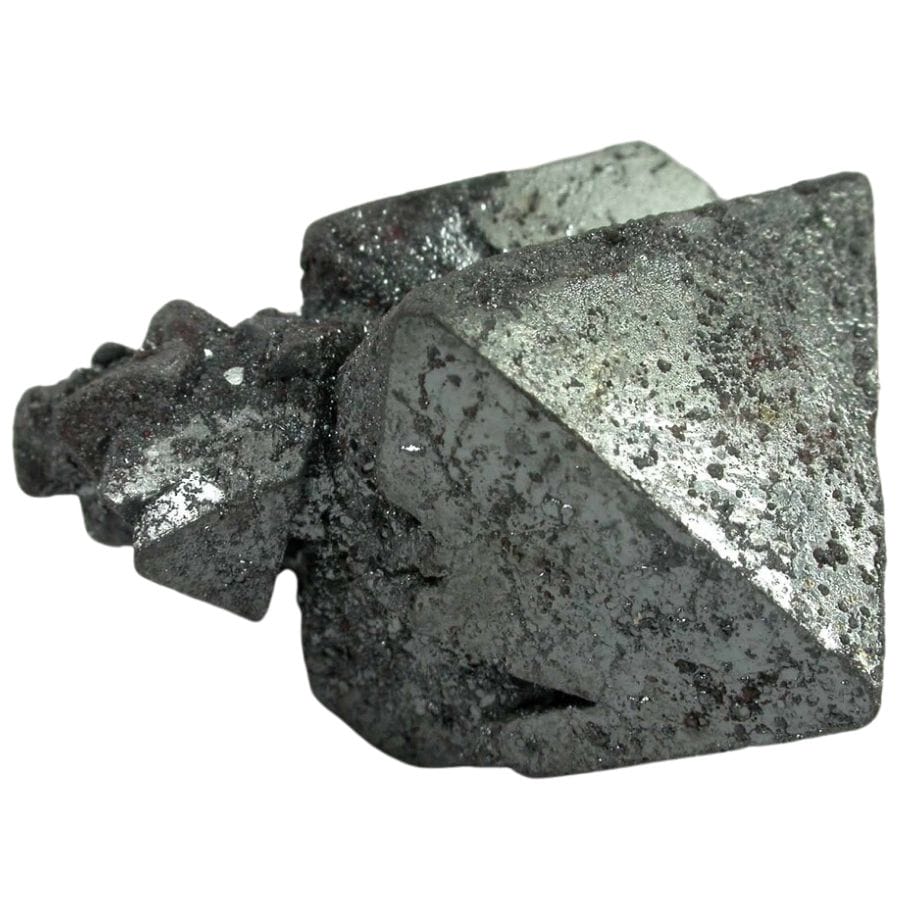 metallic triangular magnetite crystal cluster