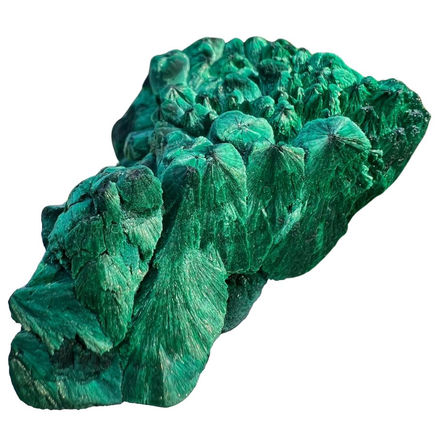 raw bright green malachite crystals