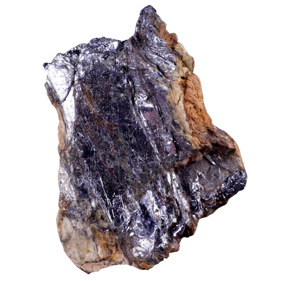 dark silver molybdenite crystals on a rock