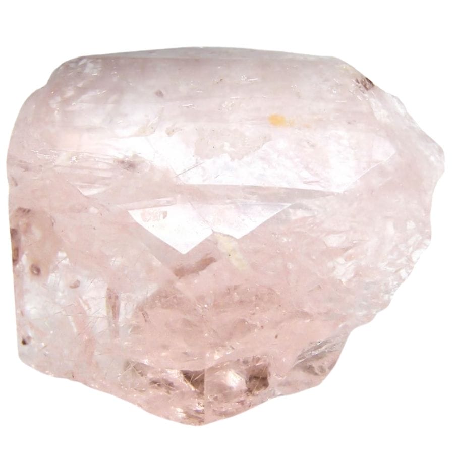 transparent pale pink morganite crystal