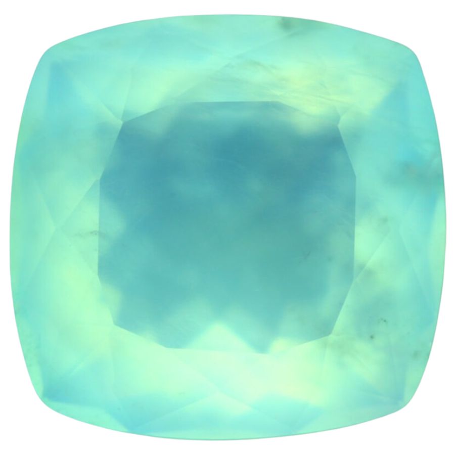 cushion cut pastel blue Peruvian opal