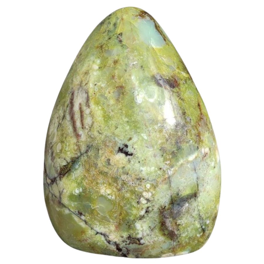 polished green freeform pistachio opal
