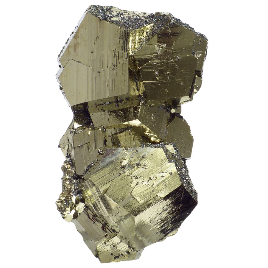 golden cubic pyrite crystal cluster