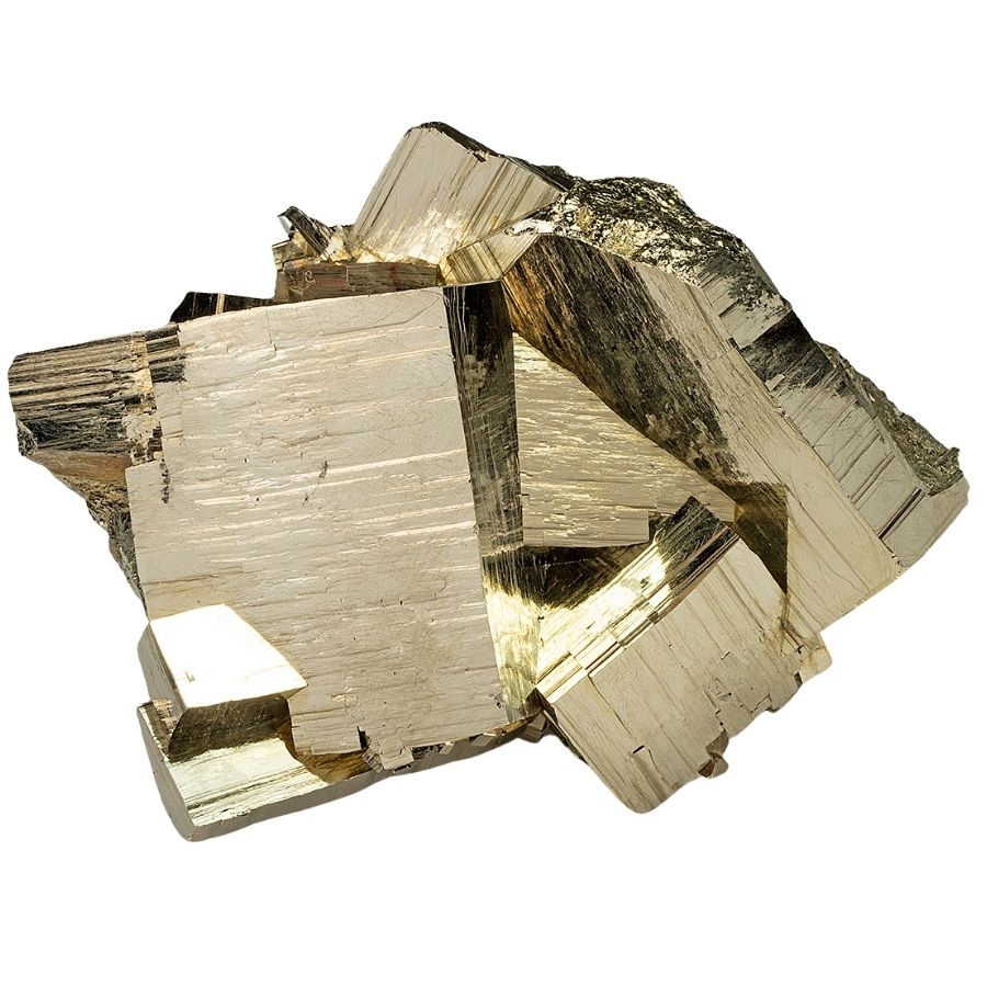 golden pyrite crystal cluster