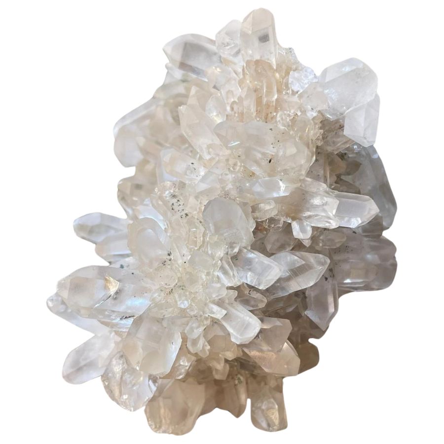 translucent white quartz crystal cluster