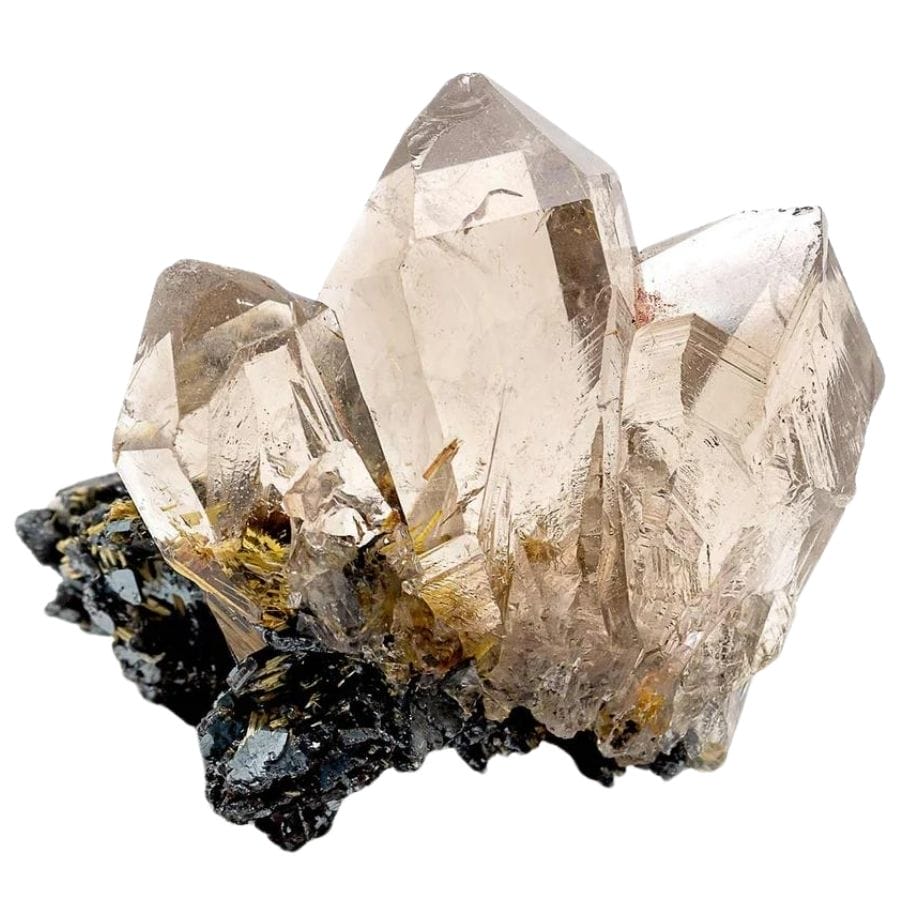 transparent brown smoky quartz crystals