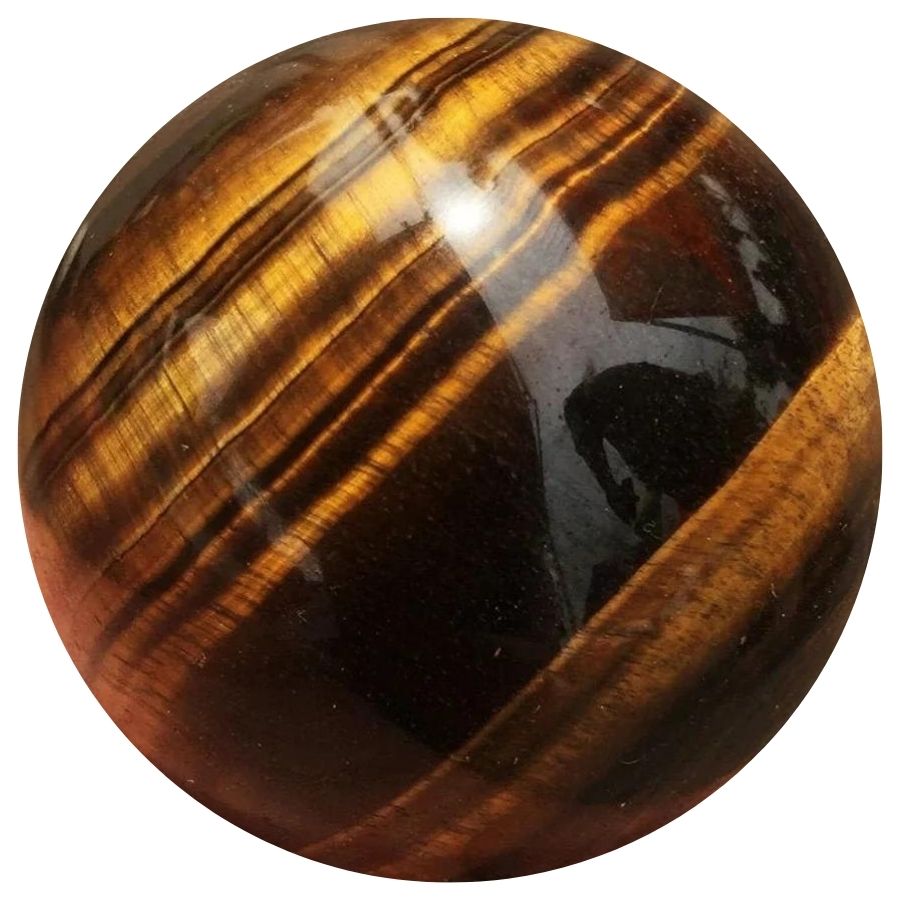 tiger's eye sphere with brown and black bands