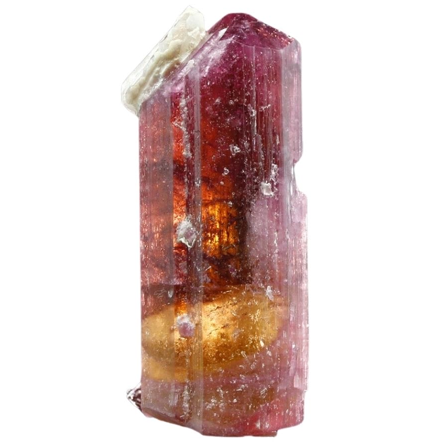 deep pink tourmaline crystal
