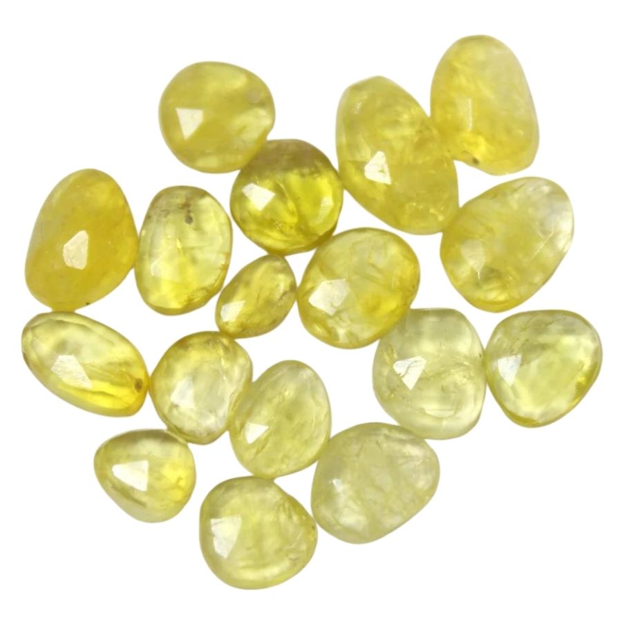 several translucent yellow apatite cabochons