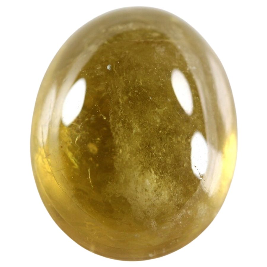 deep yellow oval tourmaline cabochon