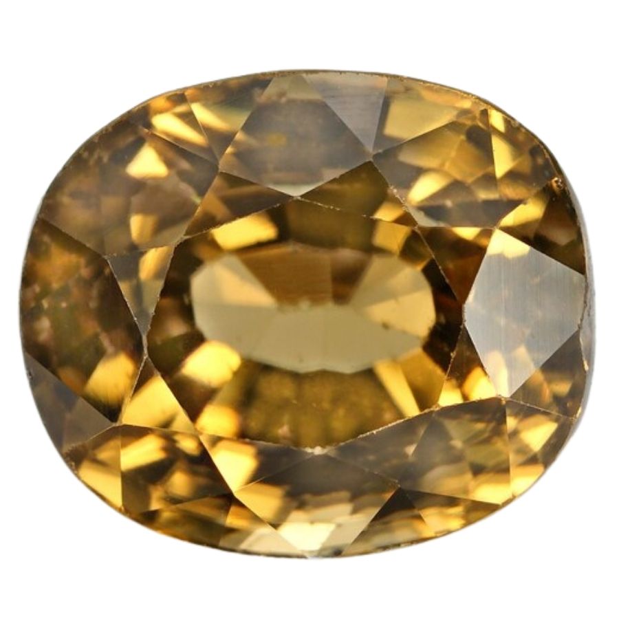 oval cut deep yellow zircon