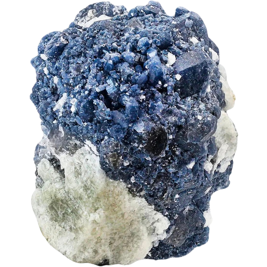Raw blue quartz crystals cluster