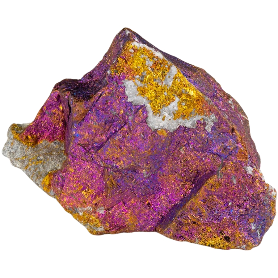 A solid block of colorful chalcopyrite