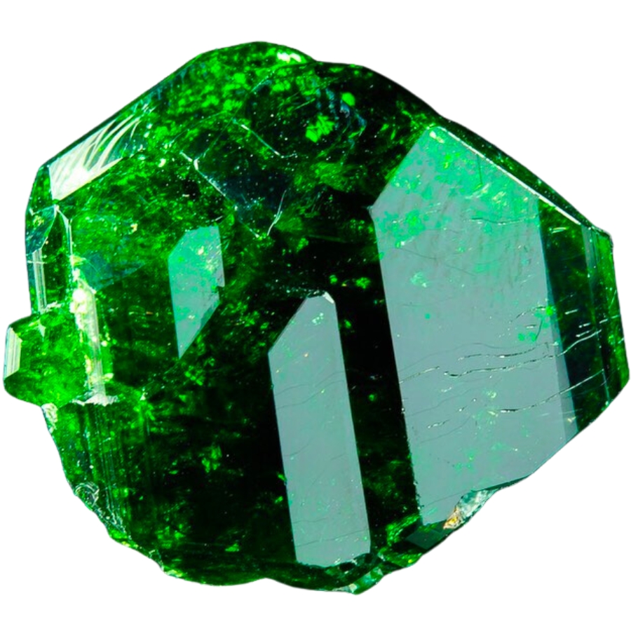 A lustrous green chrome tourmaline from Tanzania