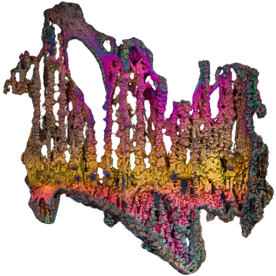 Colorful and iridescent goethite stalactites