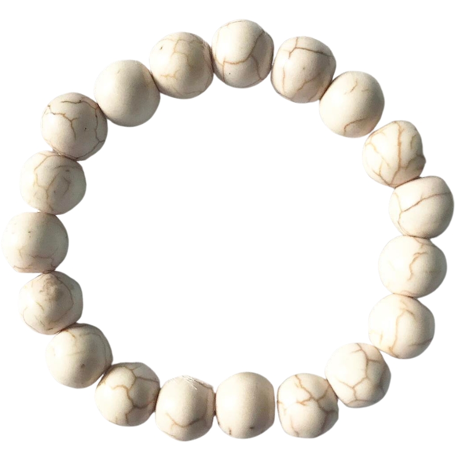 A beautiful bracelet formed with round beads of white turquoise