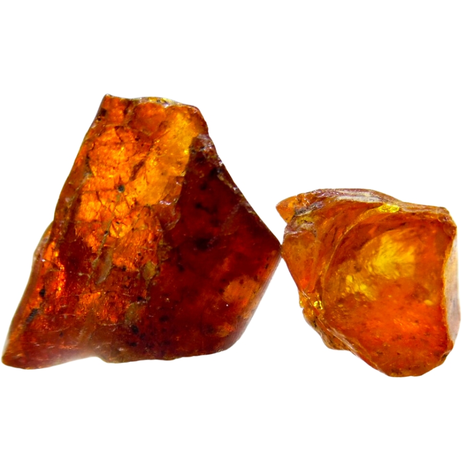 Two pieces of raw Oise amber