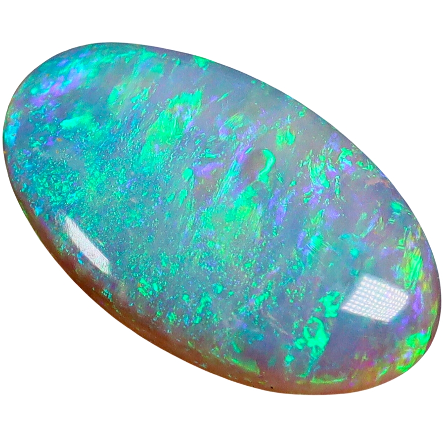 An opal cabochon with visible iridescence