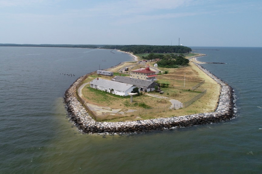Aerial view of the stretch of Point Lookout