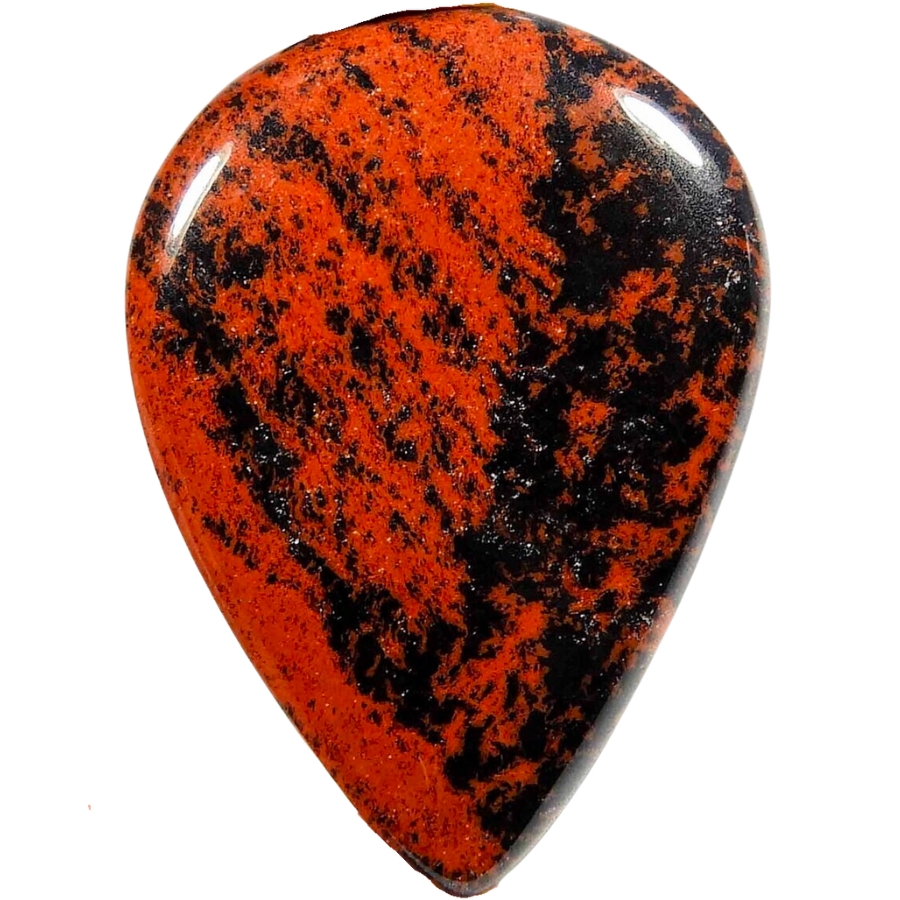 A beautiful mahogany obsidian with predominantly red color and specks of black