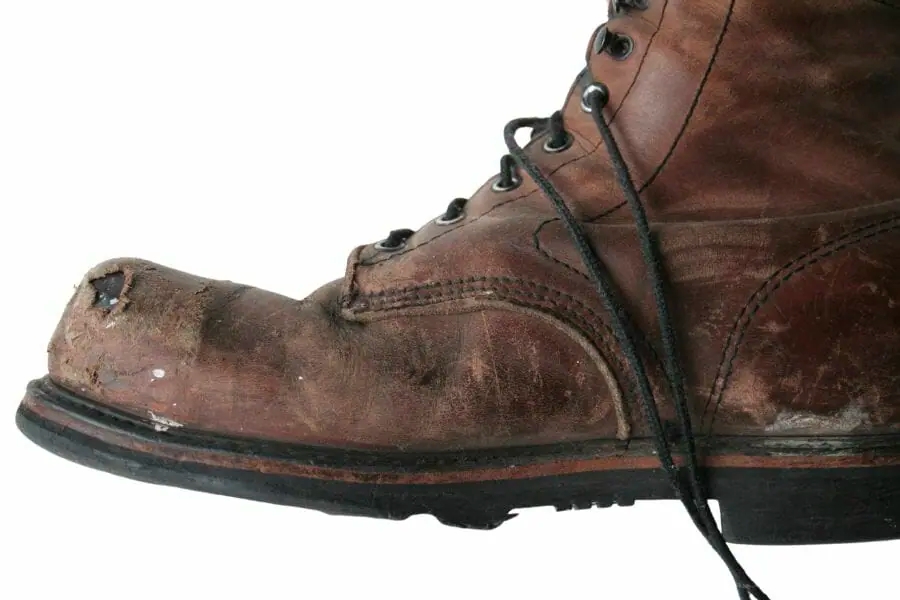 A rugged boot from the side