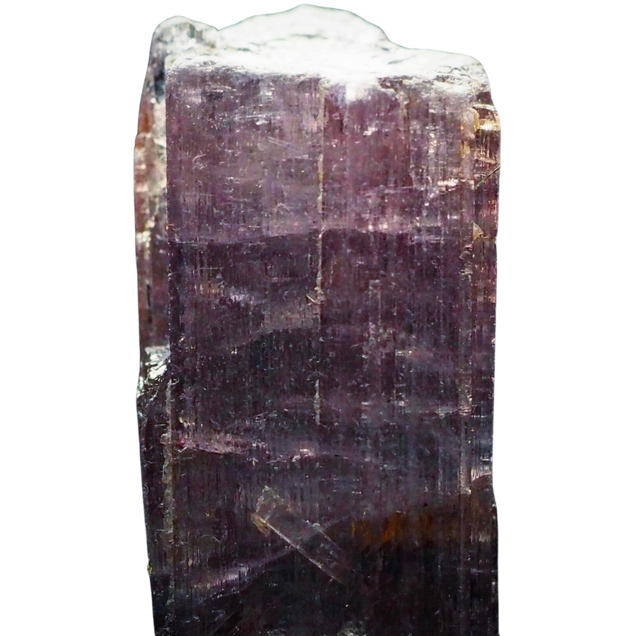 Close-up look at a raw, purple siberite crystal
