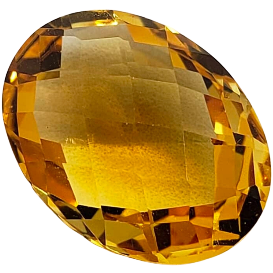 A faceted piece of yellow topaz