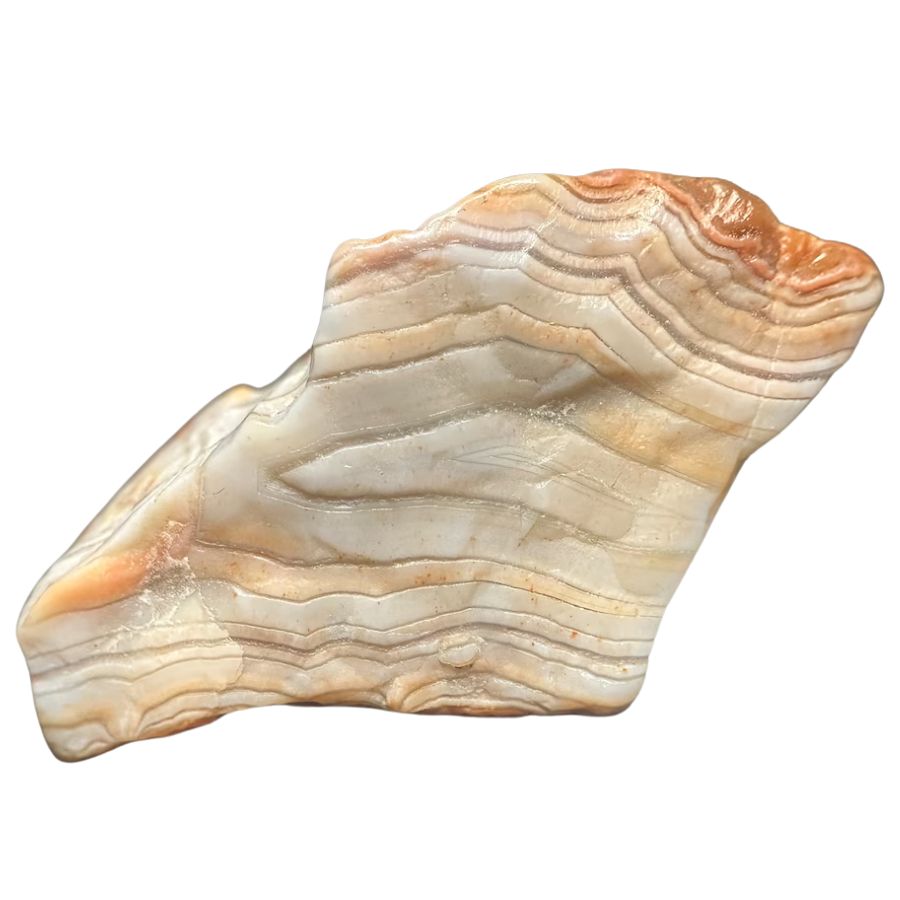rough agate with white and orange bands