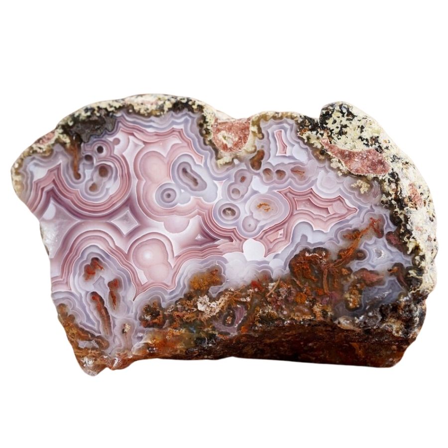 red and white lace agate