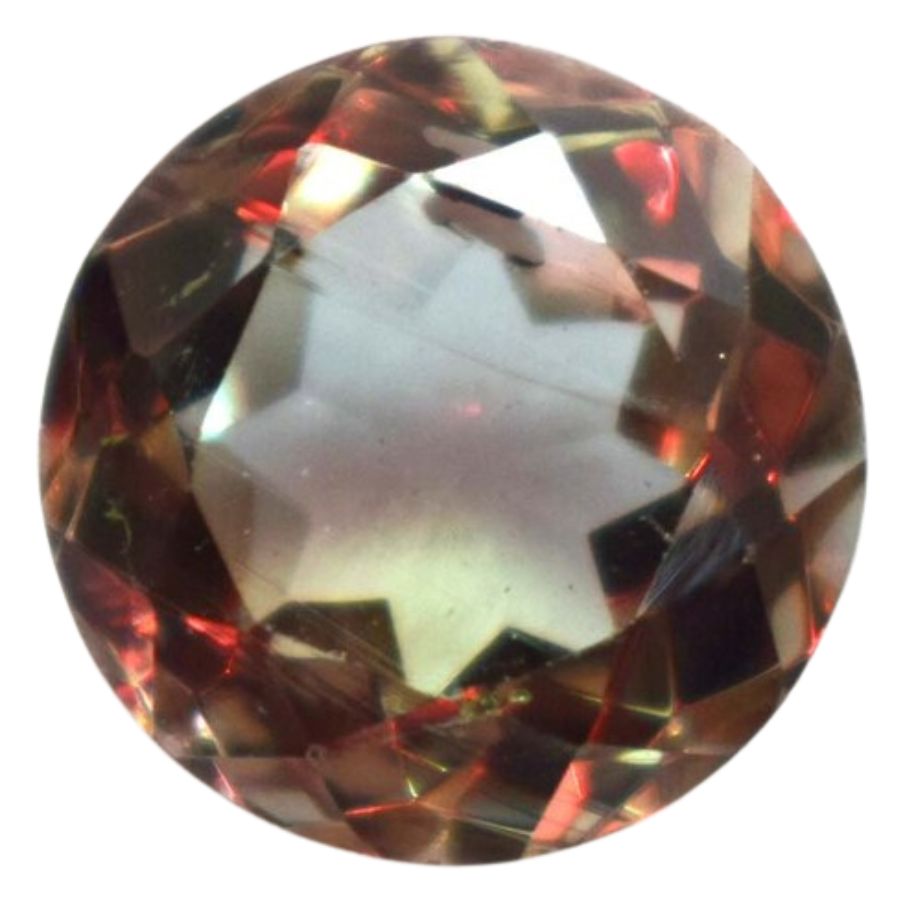 round cut green-orange alexandrite