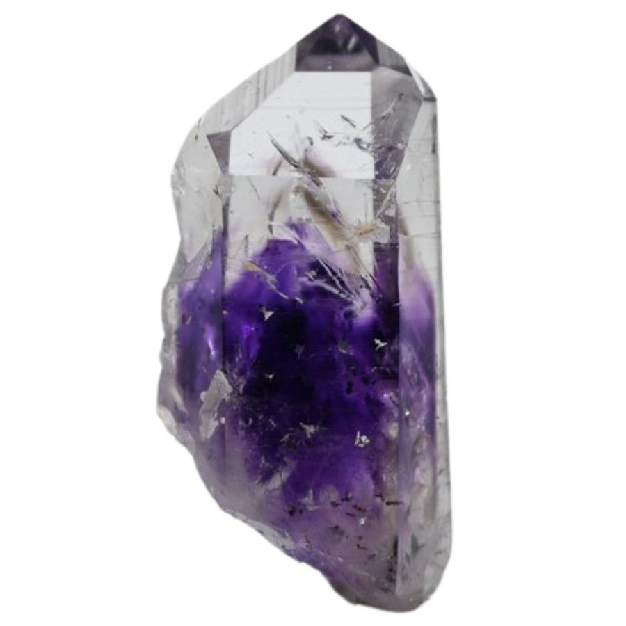 purple and colorless amethyst crystal