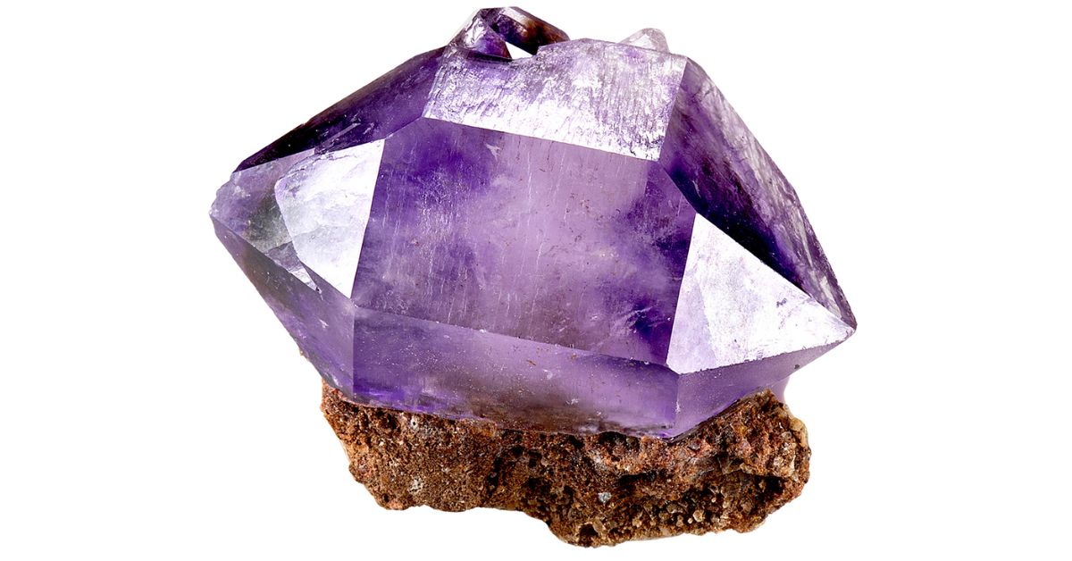 double terminated purple amethyst crystal