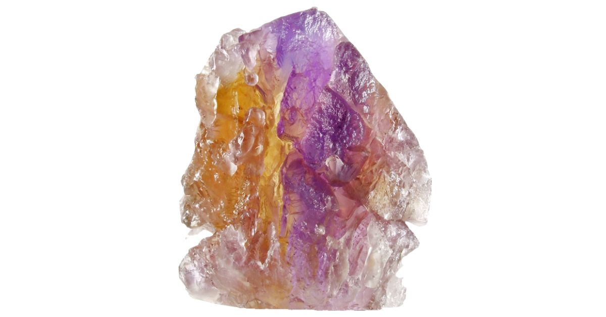 rough purple and brown ametrine crystal