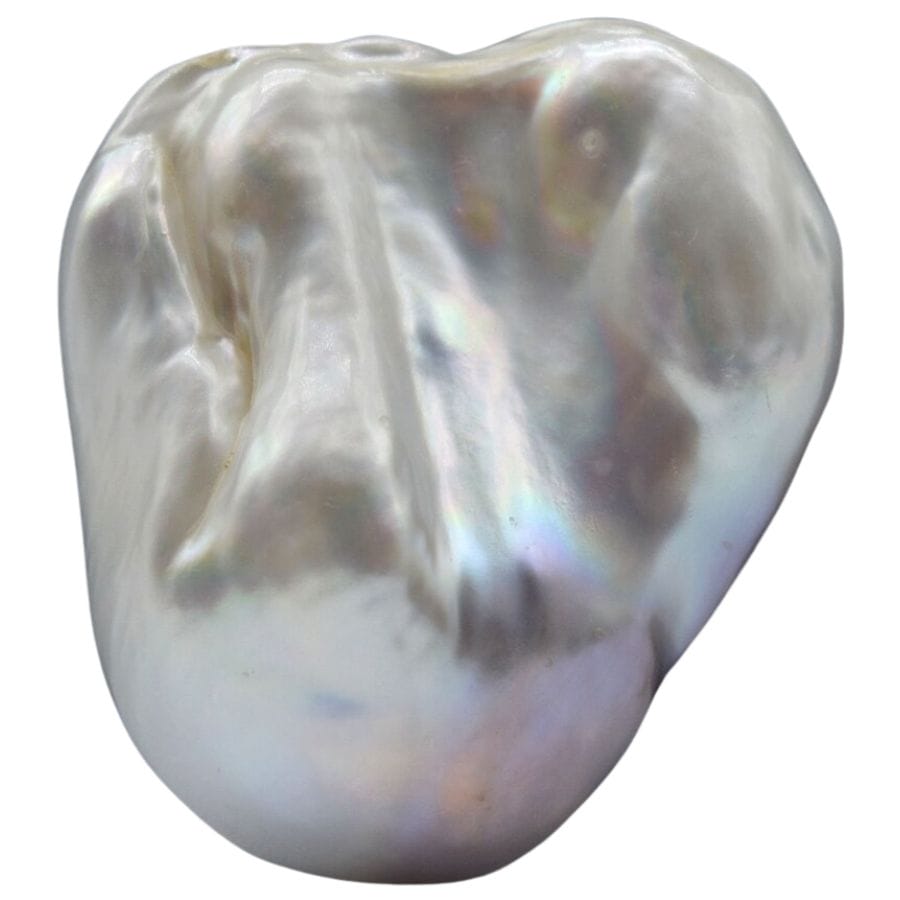 white irregularly shaped baroque pearl