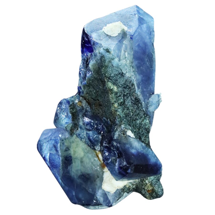 rough bright blue benitoite crystals