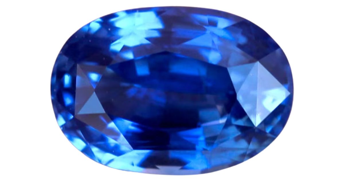 oval cut rich blue sapphire