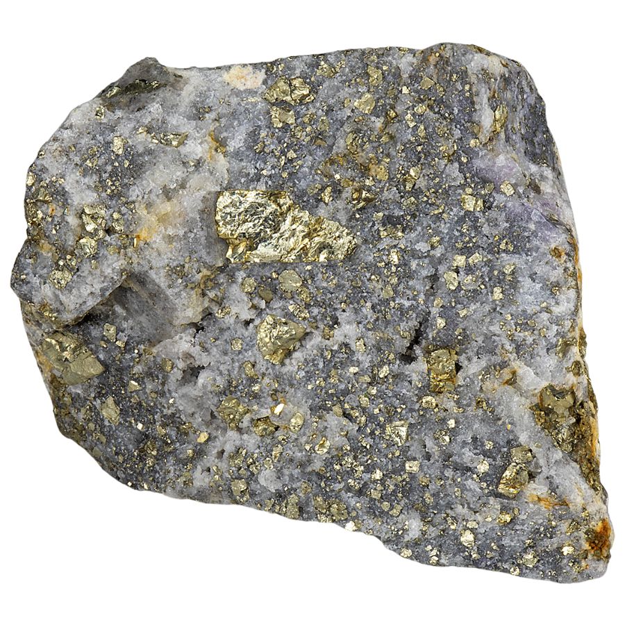 golden calaverite crystals on a rock