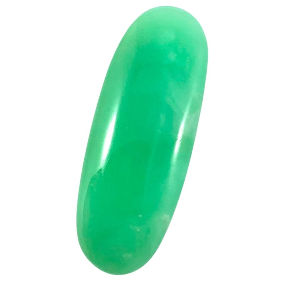 bright green elongated oval chrysoprase cabochon