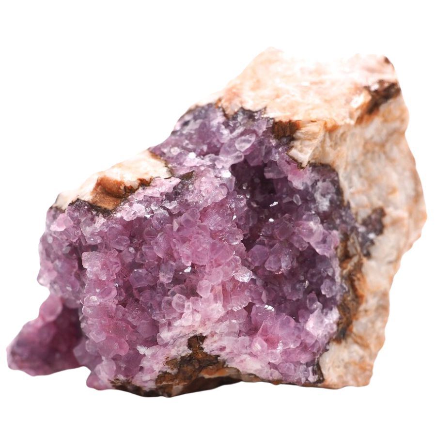 fuchsia pink druzy cobaltoan calcite crystals