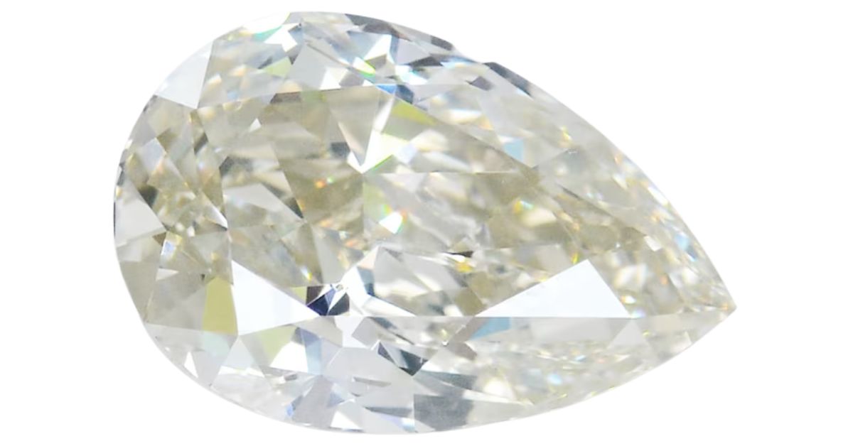 pear cut pale yellow diamond