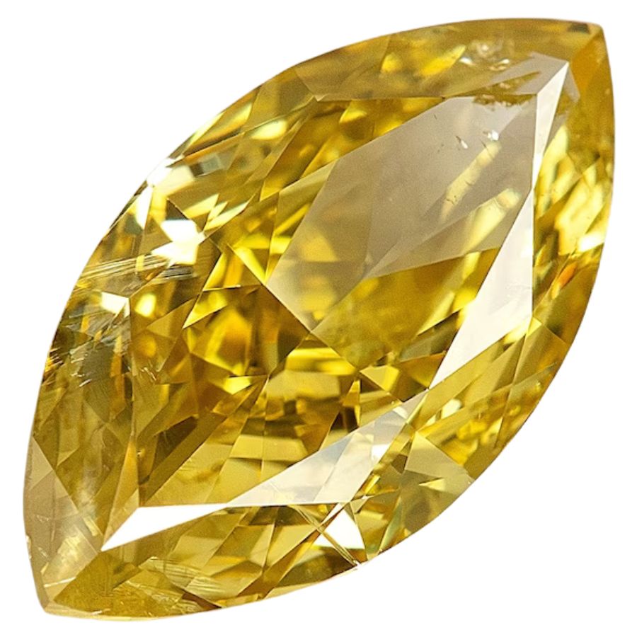 marquise cut bright yellow diamond