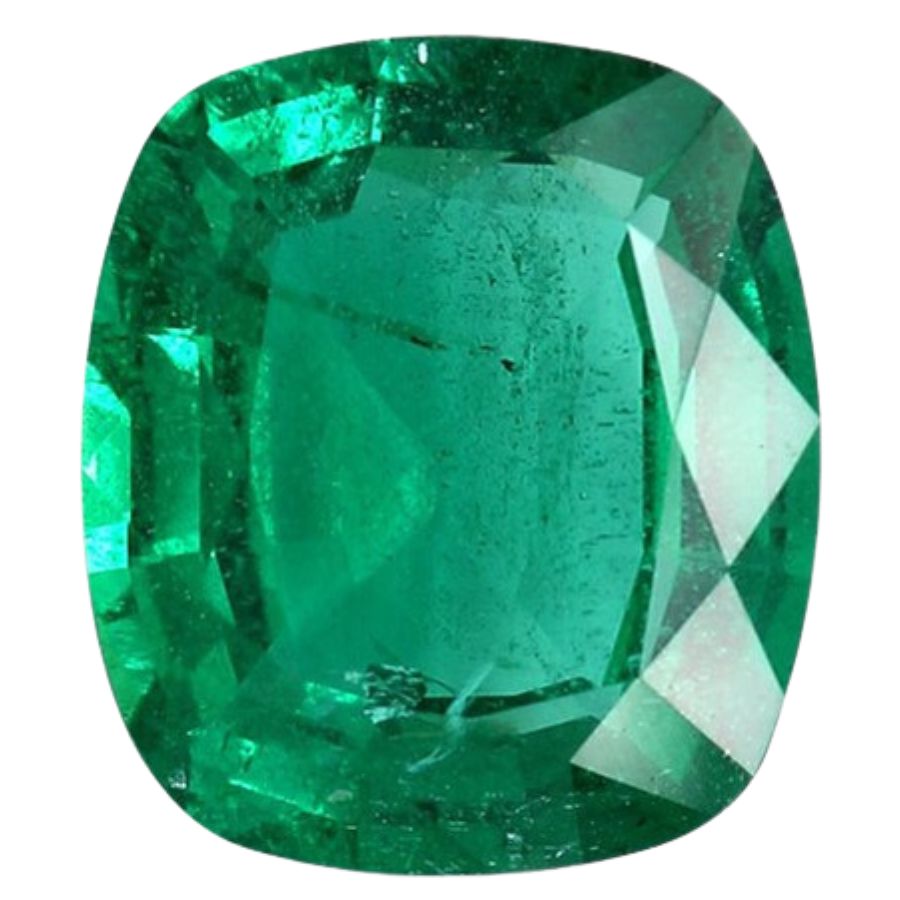 cushion cut bright green emerald