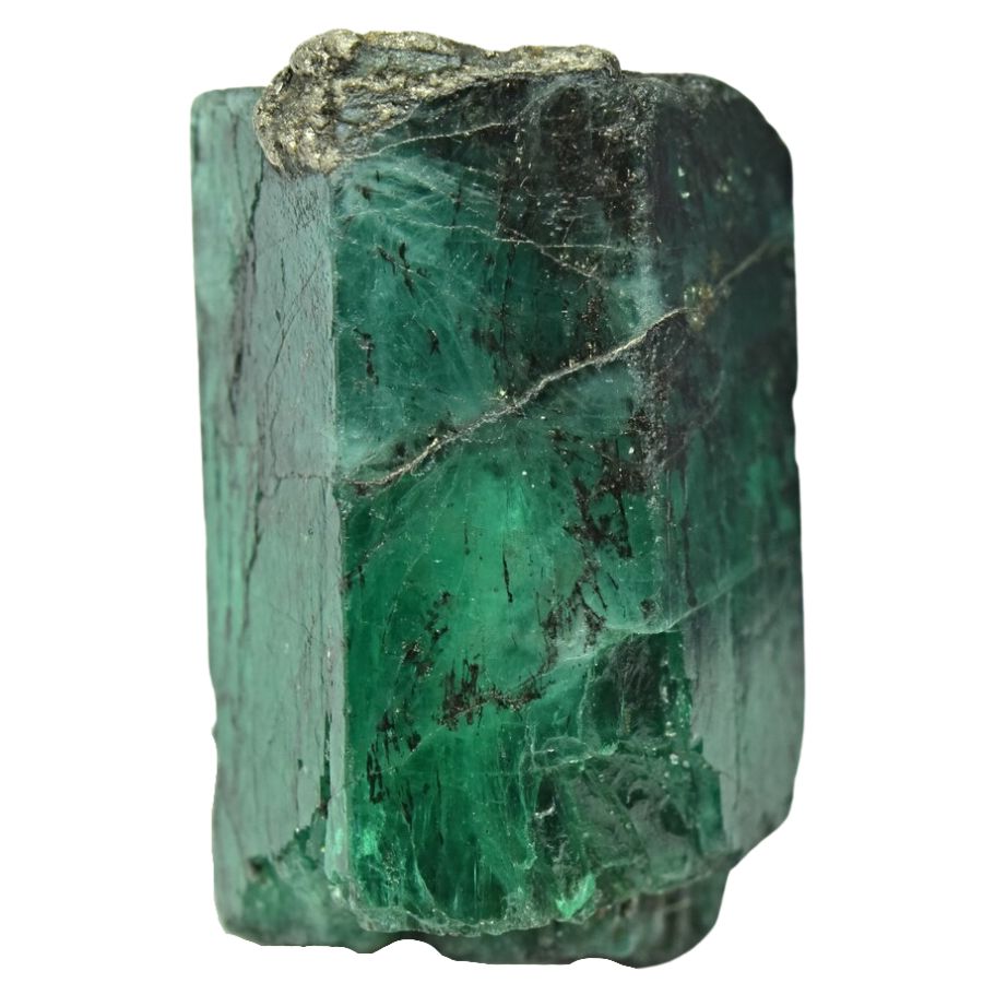 rough bright green emerald crystal